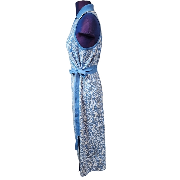 NWT Diane Von Furstenberg Target Collared Sea Twig Blue‎ Sweater Dress Large - Picture 4 of 12